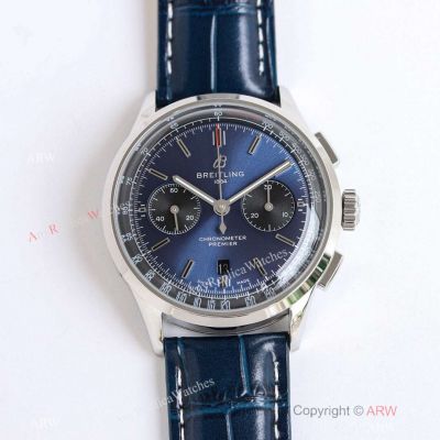 Swiss Grade 1 Breitling Premier 42 Chronograph TW Factory A7750 Blue Dial Watch